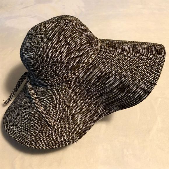 Vivian Collection Brown & Black Wide Brimmed Floppy Sunhat main image 5